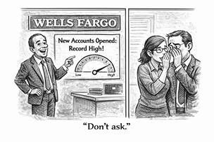 Illustration of the Wells Fargo fraudulent accounts scandal
