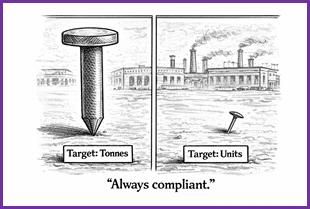 Illustration of Soviet factory nail production targets