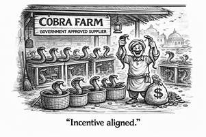 Illustration of the Delhi cobra bounty scheme