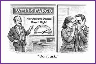 Illustration of the Wells Fargo fraudulent accounts scandal