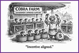 Illustration of the Delhi cobra bounty scheme